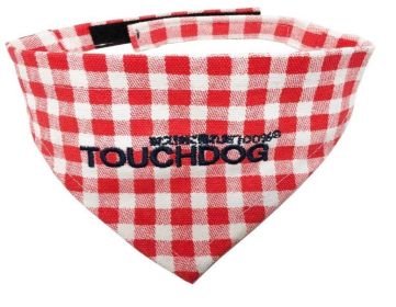 Plaid Dog Bandana Velcro (Color: Red, size: small)