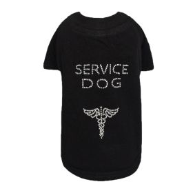 Service Dog Tee (Color: Black, size: LG)