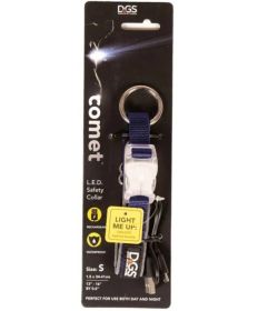 Small LED Dog Collar Rechargeable (Color: Navy, size: small)