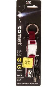 Small LED Dog Collar Rechargeable (Color: Red, size: medium)