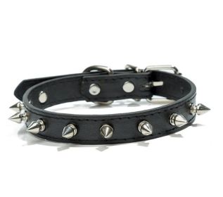 Studded Dog Collar (Color: Black, size: S)