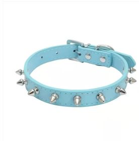 Studded Dog Collar (Color: Blue, size: M)