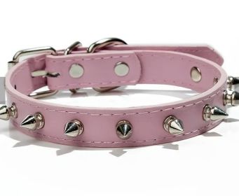 Studded Dog Collar (Color: Pink, size: S)