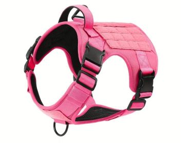 Tactical Dog Harness Adjustable Reflective (Option: Pink-L)