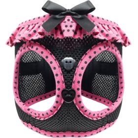 Hot Pink and Black Polka Dot Ruffle (size: X-Small)