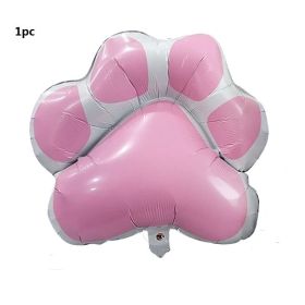 1PCS Puppy Paw Balloons Dog Paws Prints Balloons Cat Birthday Party Decorations Helium Balon 1ST Baby Shower (Color: Pink)