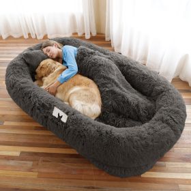 Human Dog Bed, m (Color: DarkGrey, size: 6XL(71"L x 45"W x 12"Th))