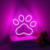 1Pc Dog Paw Print Neon Sign,LED Paw Print Neon Signs for Wall Decoration, USB Powered Dog Neon Lights with Dimmer Switch for Children's Bedroom, Pet S