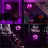 1Pc Dog Paw Print Neon Sign,LED Paw Print Neon Signs for Wall Decoration, USB Powered Dog Neon Lights with Dimmer Switch for Children's Bedroom, Pet S