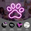 1Pc Dog Paw Print Neon Sign,LED Paw Print Neon Signs for Wall Decoration, USB Powered Dog Neon Lights with Dimmer Switch for Children's Bedroom, Pet S