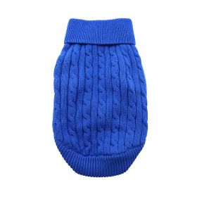 Dog Cable Knit 100% Cotton Sweater         Riverside Blue (size: large)