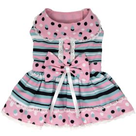 Dots & Stripes Harness Dress - Pink & Teal (size: X-Large)