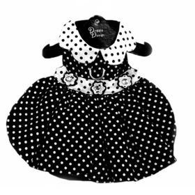 Polka Dot Dog Dress - Black and White (size: XLarge)