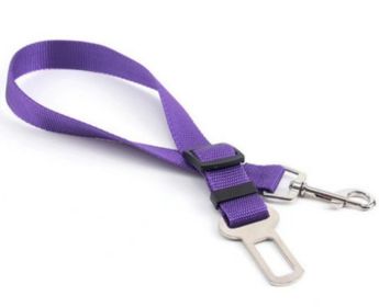 Retractable Dog Car Safety Belt (Color: Purple)