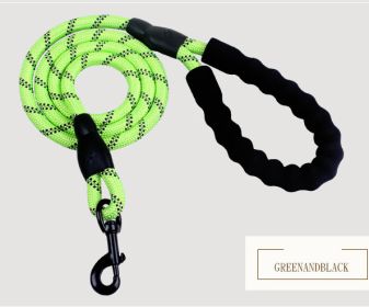 Reflective Nylon Dog Leash for Small Medium Large Dogs (Color: Green)
