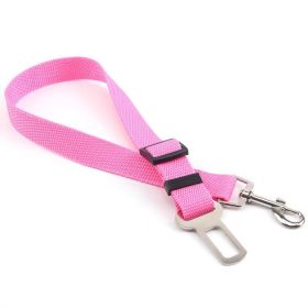 Retractable Dog Car Safety Belt (Color: Pink)