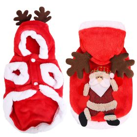 Christmas Pet Santa Reindeer Outfit Winter Coat (Option: S)