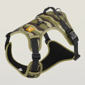 Reflective Dog Chest Harness with Leash (Option: Army Green-M)