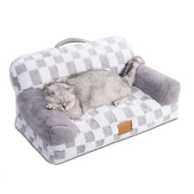 Jacquard Luxury Leather Pet Bed (Option: Gray)