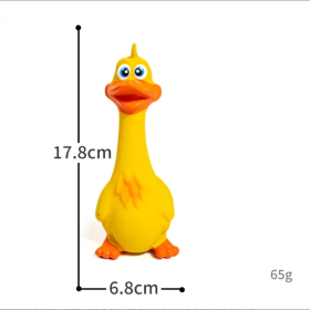 Squeaky Duck Dog Chew Toy (Color: Yellow)