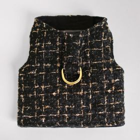 Dog Harness Chantel Tweed (Color: Black, size: SM)