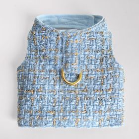 Dog Harness Chantel Tweed (Color: Blue, size: LG)