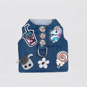 Dog Harness Cool Pup (Color: Pink Flowers, size: XS)