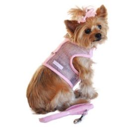 Dog Harness Solid Pink (size: large)