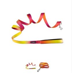 Ombre Dog Leash Raspberry Pink Orange (size: 1 inch wide x 6 feet long)