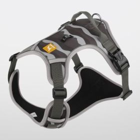 Reflective Dog Chest Harness with Leash (Option: Gray-L)
