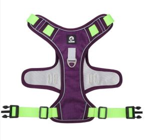Reflective Dog Chest Strap Harness (Specification (L * W): XL, colour: purple)