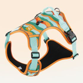 Reflective Dog Chest Harness with Leash (Option: Orange-S)