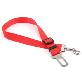 Retractable Dog Car Safety Belt (Color: Red)