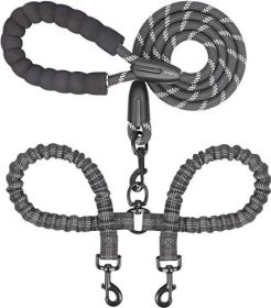 Double Dog Leash (Color: Blue, size: length)