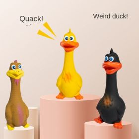 Duck Sounding Bite Resistant Dog Toy (Color: Black duck)