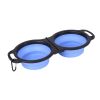 Pet Bowl Portable Double