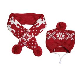 Dog Reindeer Antlers and Scarf Set (Color: snowflake, size: L)