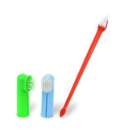 Dog Dental Toothbrush Set (Color: Red)