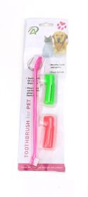 Dog Dental Toothbrush Set (Color: Pink)