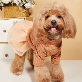 Winter Dog Sweater Small Medium Dogs (Color: Orange, size: L)