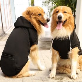 Classic Plaid Dog Hoodie Sweater (colour: Big dog zipper pocket sweater black, size: 3XL (chest circumference 70, back length 55cm))