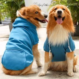 Classic Plaid Dog Hoodie Sweater (colour: Big dog zipper pocket sweater lake blue, size: 2XL (chest circumference 60, back length 42cm))