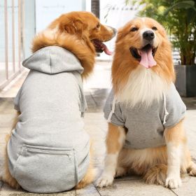 Classic Plaid Dog Hoodie Sweater (colour: Big dog zipper pocket sweater grey, size: 5XL (chest circumference 92, back length 70cm))