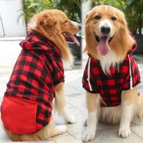 Classic Plaid Dog Hoodie Sweater (colour: Zipper pocket coat with red and black plaids, size: S (chest circumference 37, back length 25cm))