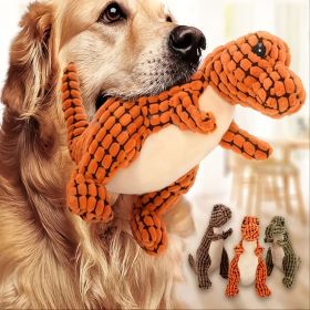 Dinosaur Chew Toy for Dogs (Color: Orange, size: 9.84 inch)