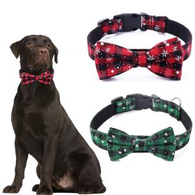Christmas Snowflake Dog Collar (Color: Green, size: L)