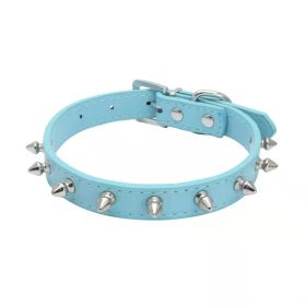 Studded Dog Collar (Color: Blue, size: S)