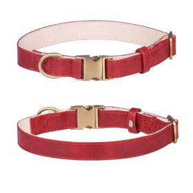 Leather dog collar (colour: Leather, size: L code)
