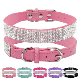 Rhinestone Pet Collar for Small Dogs (Color: Brown, size: L)