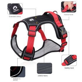 Reflective Dog Chest Strap Harness (Specification (L * W): S, colour: black)